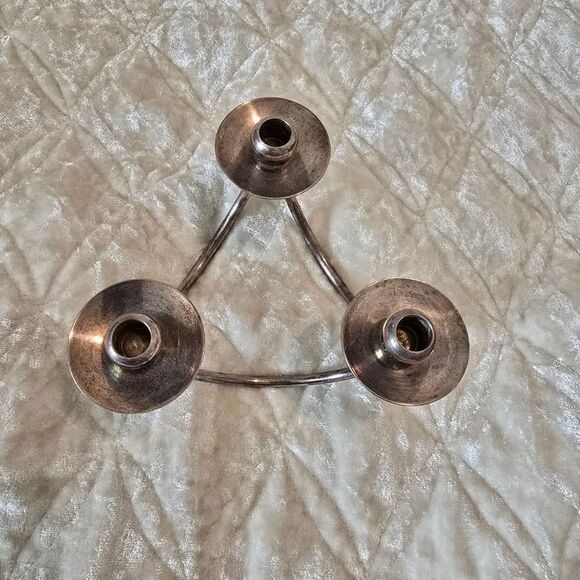 Ben Denmark Mid Century Silver Plate Candelabra Modern Candle Holder - Picture 6 of 9